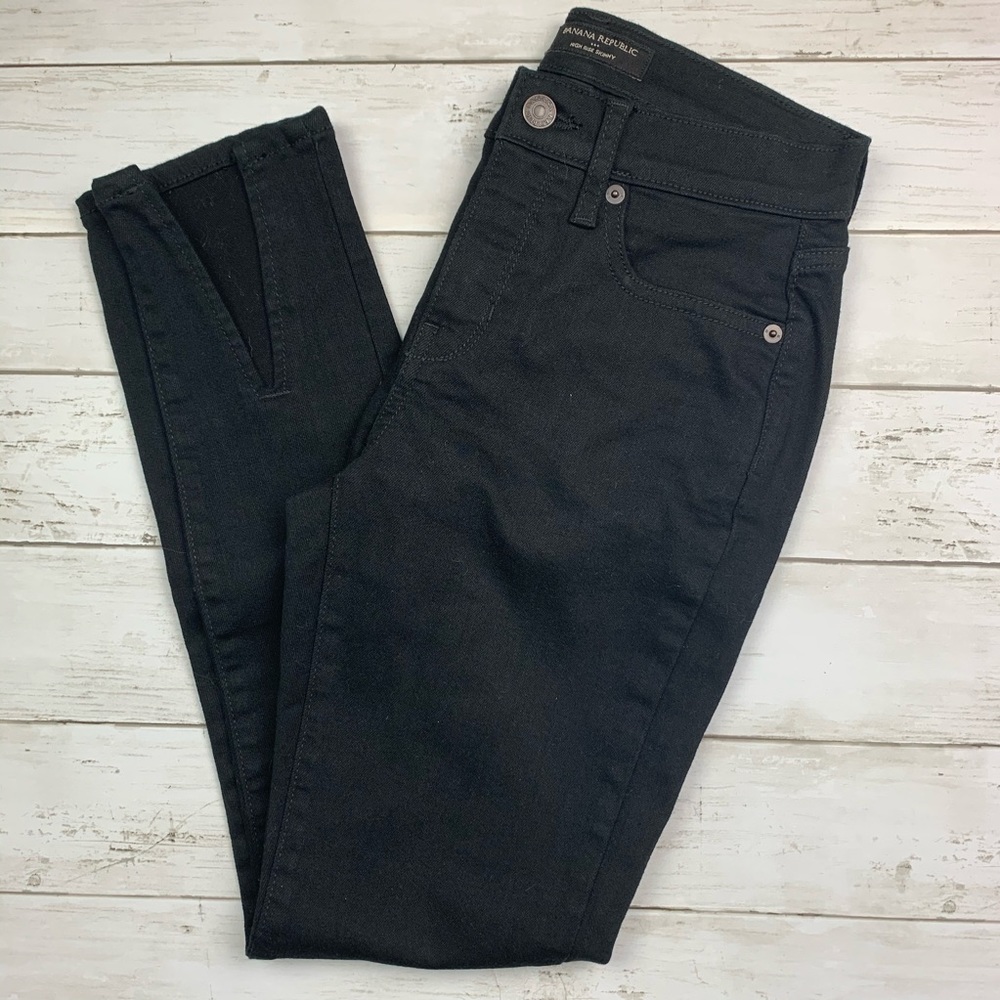 Banana Republic High Rise Skinny Black Jeans
